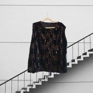 Marc New York Women's Black Sleeveless Sequin Top One Size - Gently Used